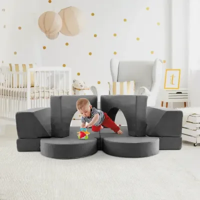Modulární dětská pohovka Play Sofa Modulární pohovka s odnímatelným potahem 105,5 x 101 x 48 cm Šedá