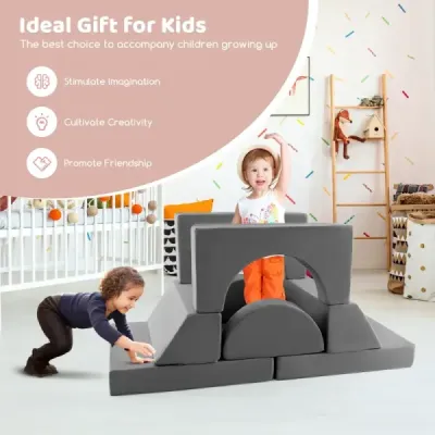 Modulární dětská pohovka Play Sofa Modulární pohovka s odnímatelným potahem 105,5 x 101 x 48 cm Šedá