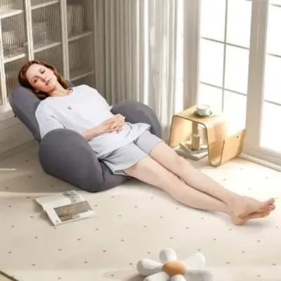 Židle na podlahu s nastavitelným opěradlem a područkami Bonden Sofa rozkládací židle na podlahu Grey