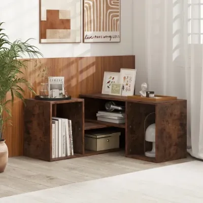 2dílná TV skříňka Volný kombinovaný TV stolek pro televizory do 60 palců TV skříňka káva