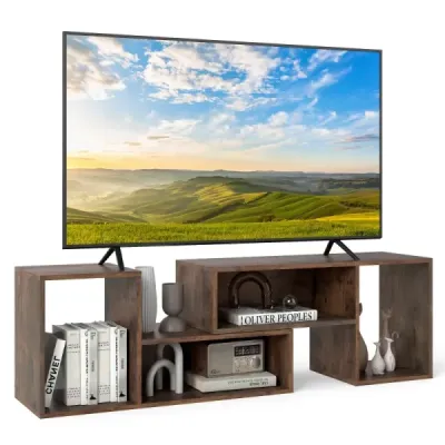 2dílná TV skříňka Volný kombinovaný TV stolek pro televizory do 60 palců TV skříňka káva