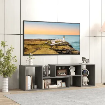 2dílná TV skříňka Volný kombinovaný TV stolek pro televizory s úhlopříčkou do 60 palců TV skříňka Grey