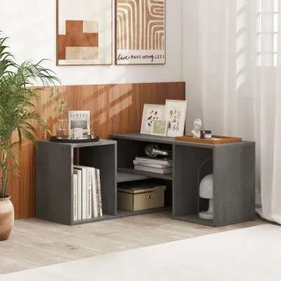 2dílná TV skříňka Volný kombinovaný TV stolek pro televizory s úhlopříčkou do 60 palců TV skříňka Grey