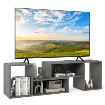 2dílná TV skříňka Volný kombinovaný TV stolek pro televizory s úhlopříčkou do 60 palců TV skříňka Grey