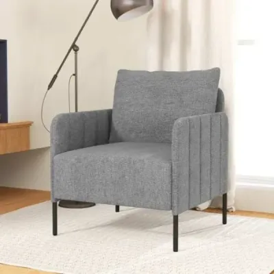 Křeslo Pohovka do obývacího pokoje s polštáři Křeslo do obývacího pokoje s nastavitelnými polštáři na nohy 73 x 79 x 79 cm Šedá barva