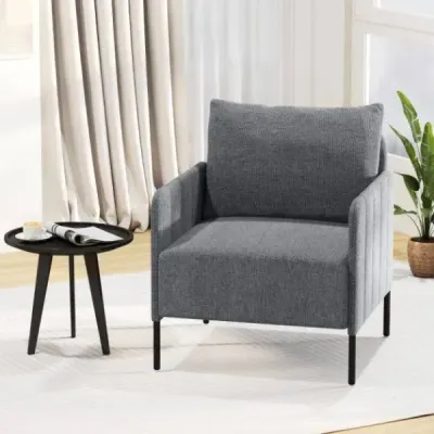 Křeslo Pohovka do obývacího pokoje s polštáři Křeslo do obývacího pokoje s nastavitelnými polštáři na nohy 73 x 79 x 79 cm Šedá barva
