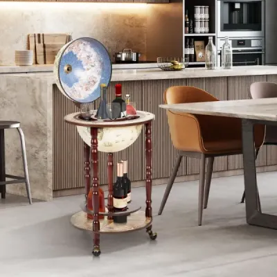Světový globus z masivního dřeva mini globus bar home bar stojan na láhve