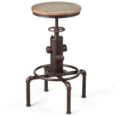 Barová židle s nastavitelnou výškou Barová židle s nastavitelnou výškou Bistro židle 44 x 44 x 59,5 - 75 cm Přírodní + bronz