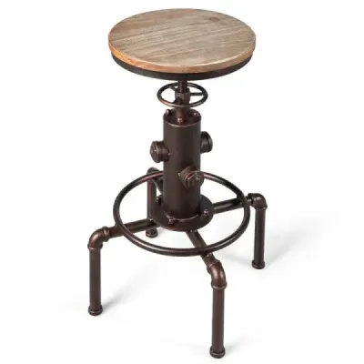 Barová židle s nastavitelnou výškou Barová židle s nastavitelnou výškou Bistro židle 44 x 44 x 59,5 - 75 cm Přírodní + bronz