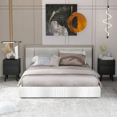 Noční stolek se 2 zásuvkami Noční stolek s nohami z masivního dřeva 45 x 39,5 x 62 cm dub