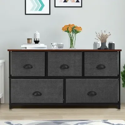 Úložná jednotka s 5 zásuvkami Horizontální komoda ve tvaru kostky 100 x 30 x 53,5 cm