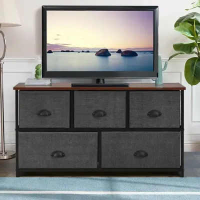 Úložná jednotka s 5 zásuvkami Horizontální komoda ve tvaru kostky 100 x 30 x 53,5 cm