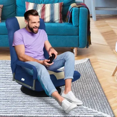Podlahové křeslo otočné podlahové křeslo relaxační křeslo pohovka na podlahu líná pohovka modrá