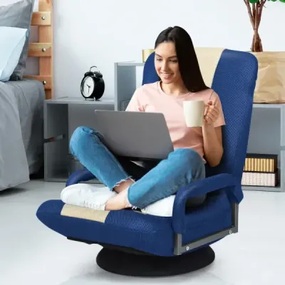 Podlahové křeslo otočné podlahové křeslo relaxační křeslo pohovka na podlahu líná pohovka modrá
