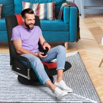 Podlahové křeslo otočné podlahové křeslo polohovatelné podlahová pohovka líná pohovka červená