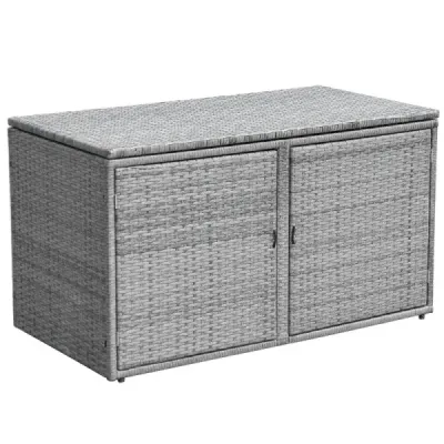 Ratanový box na terasu s kapacitou 335 l 115 x 60 x 65 cm Šedá