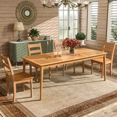 Zahradní stůl z akátového dřeva 170 x 90 cm velký stůl na terasu pro 6 osob příroda