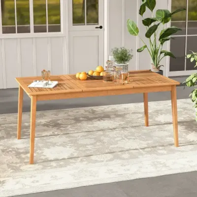 Zahradní stůl z akátového dřeva 170 x 90 cm velký stůl na terasu pro 6 osob příroda