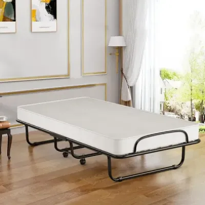 Skládací postel na kolečkách s matrací pro dospělé 190 x 80 x 39 cm vyrobeno v Itálii Původ: Itálie