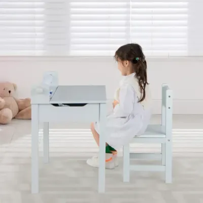 Dětský stůl se senzorickým prostíráním židle pro děti šedá