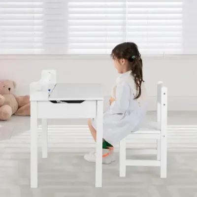 Dětský stolek se židlí Senzorická stolní souprava pro děti Bílá