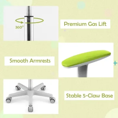 Dětská židle k psacímu stolu Dětská počítačová židle s nastavitelnou výškou Tyrkysová