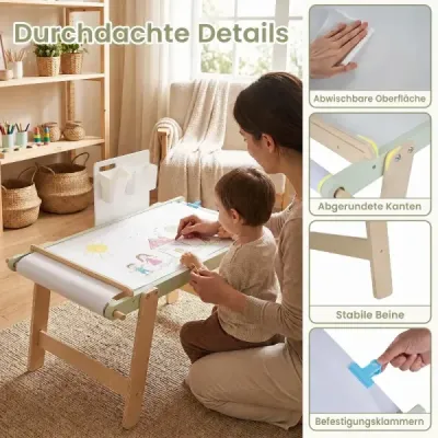 Dětský senzorický stůl s oboustrannou deskou a 3 skládacími úložnými boxy