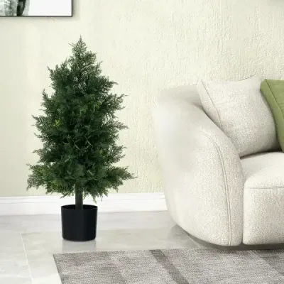 Umělý cedr Topiary strom s hrnky a listy odolnými vůči slunci Borovice