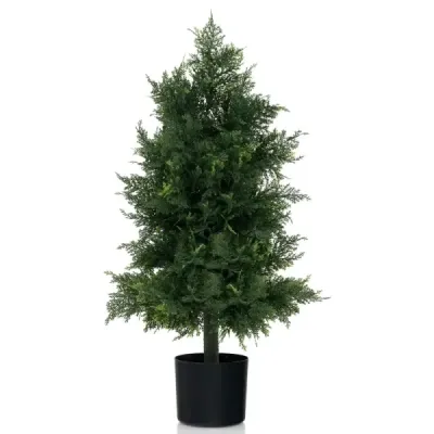 Umělý cedr Topiary strom s hrnky a listy odolnými vůči slunci Borovice
