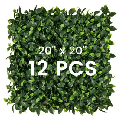 12 kusů Umělý živý plot Rostlinná stěna 50,5 x 50,5 cm Simulovaný trávník Umělá rostlina Zelená