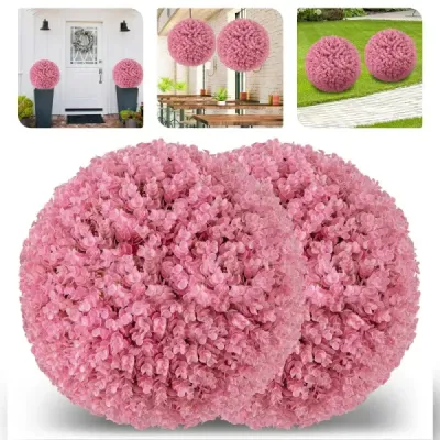 2 buxus koule 44 cm umělá rostlina eukalyptus buxus koule tráva koule rostlina koule růžová
