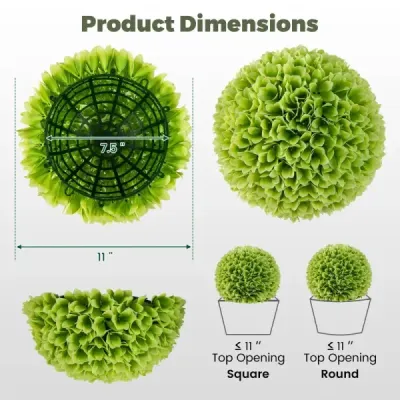 2 koule ze zimostrázu UV odolné dekorativní koule topiary umělá rostlina dekorativní rostlina Ø28 cm zelená