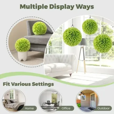 2 koule ze zimostrázu UV odolné dekorativní koule topiary umělá rostlina dekorativní rostlina Ø28 cm zelená