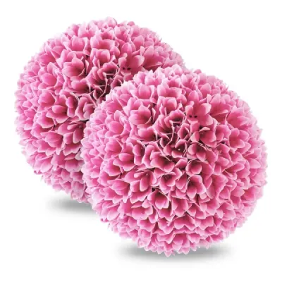 2 koule ze zimostrázu UV odolné dekorativní koule topiary umělá rostlina dekorativní rostlina Ø28 cm růžová