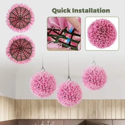 2 koule ze zimostrázu UV odolné dekorativní koule topiary umělá rostlina dekorativní rostlina Ø28 cm růžová
