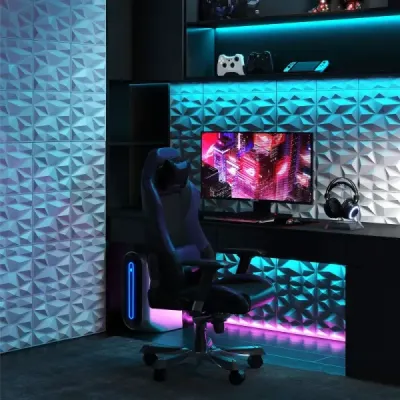 50 kusů 3D nástěnných panelů diamant 30 x 30 cm nástěnné obklady nástěnné dekorace bílé 4,5m²