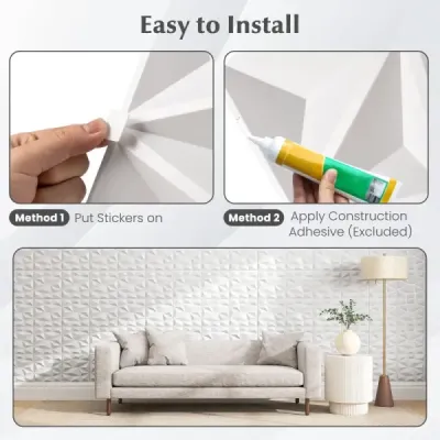50 kusů 3D nástěnných panelů diamant 30 x 30 cm nástěnné obklady nástěnné dekorace bílé 4,5m²