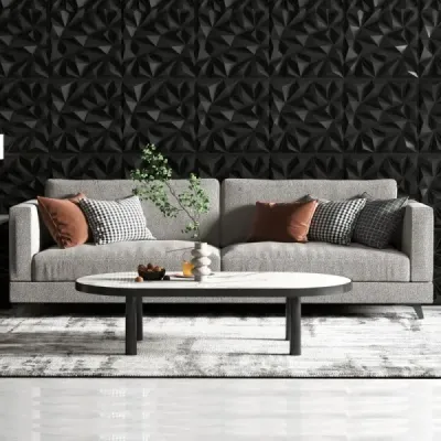 20 kusů 3D nástěnných panelů diamant 50 x 50 cm nástěnné obklady nástěnné dekorace černé 5m²