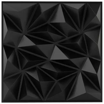 20 kusů 3D nástěnných panelů diamant 50 x 50 cm nástěnné obklady nástěnné dekorace černé 5m²