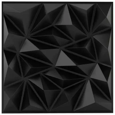 40 kusů 3D nástěnných panelů diamant 50 x 50 cm nástěnné obklady nástěnné dekorace černé 10m²