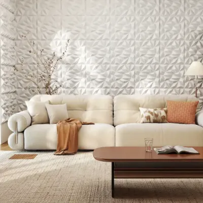 40 kusů 3D nástěnných panelů diamant 50 x 50 cm nástěnné obklady dekorace na zeď bílá 10m²