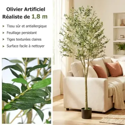 Umělé olivovníky – umělé olivovníky vysoké 180 cm v plastovém květináči, zelené