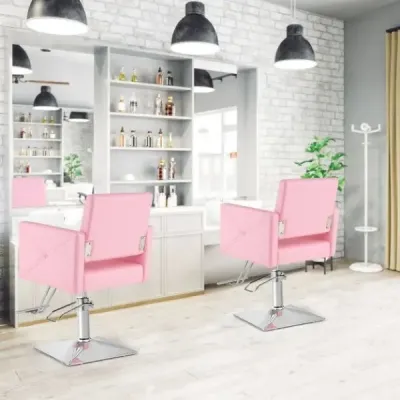 Kadeřnické křeslo, křeslo do kadeřnictví s výkonným hydraulickým čerpadlem, křeslo pro stylisty do kosmetického salonu, růžové