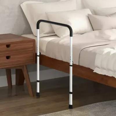 Pomocné zábradlí na postel, nastavitelné zábradlí rámu postele, bezpečnostní madlo proti pádu pro seniory Bílá
