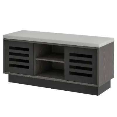 Lavice a botník 2 v 1 se 6 přihrádkami a 3 nastavitelnými policemi 99,5 x 34,5 x 46 cm Šedá