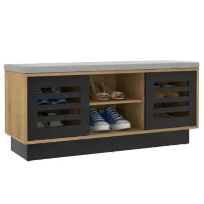 Lavice a botník 2 v 1 se 6 přihrádkami a 3 nastavitelnými policemi 99,5 x 34,5 x 46 cm Příroda
