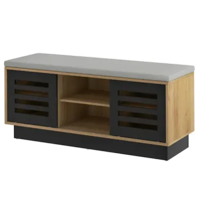 Lavice a botník 2 v 1 se 6 přihrádkami a 3 nastavitelnými policemi 99,5 x 34,5 x 46 cm Příroda