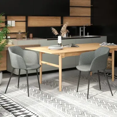 Sada 2 jídelních židlí Čalouněná židle s ergonomickým opěradlem Sivá