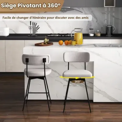 Otočný design o 360° umožňuje pohodlnou komunikaci ve všech směrech. Barové židle jsou podepřeny robustním kovovým rámem, který