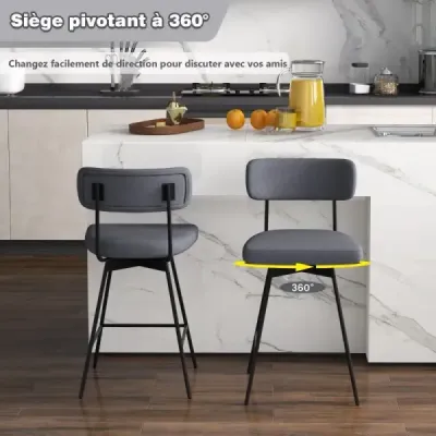 Otočný design o 360° umožňuje pohodlnou komunikaci ve všech směrech. Barové židle jsou podepřeny robustním kovovým rámem, který